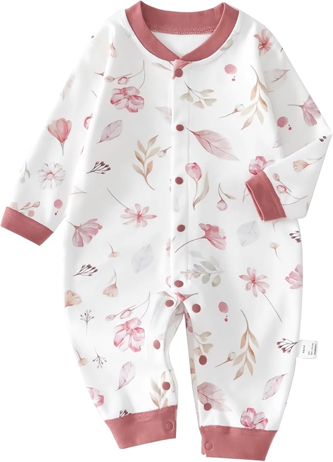 100% Organic Cotton Soft 3-24 Months Unisex Footless Newborn Baby Sleepers Pajamas Romper Boys Girls Long Sleeve