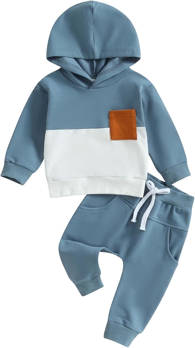 2Pcs Baby Boys Hoodie Tops Pants Set Dinosaur Deer Print Sweatsuit Fall Winter Outfits