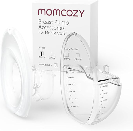 Momcozy Mobile Style | M6 Flange 24mm & Milk Collector, Original Mobile Style | M6 Breast Pump Replacement Accessories