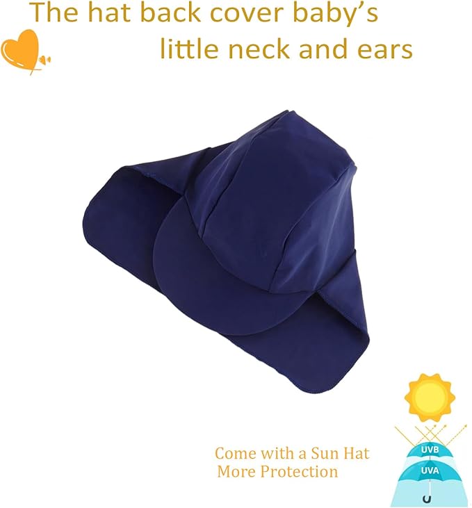 UMELOK Baby Boys UPF 50+ Sun Protection One Piece Rashguard Swimsuit with Snap Bottom