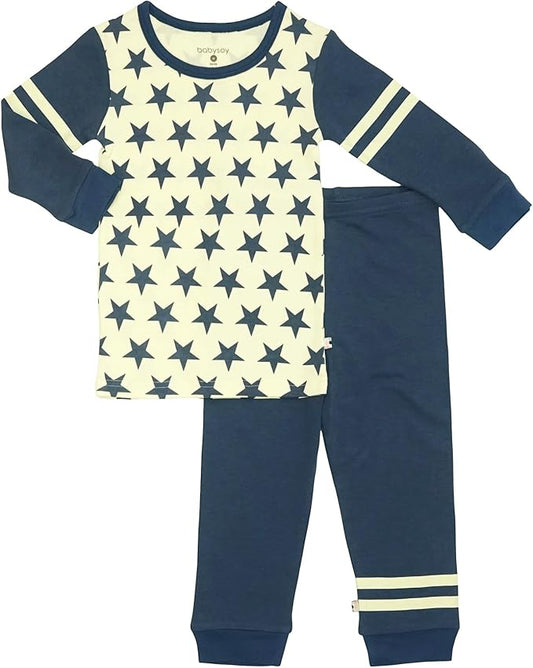 Babysoy Long Sleeve Unisex Lounge Set - Organic 2-Piece PJ Playwear Sets for Baby and Toddler