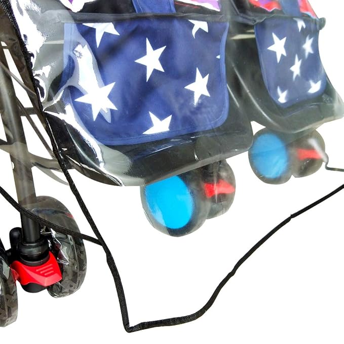 Weather Shield for Double Stroller Raincoat Universal Size Side by Side Baby Umbrella Stroller Rain Cover Scooter Twin Wind Shield Waterproof Jogger City