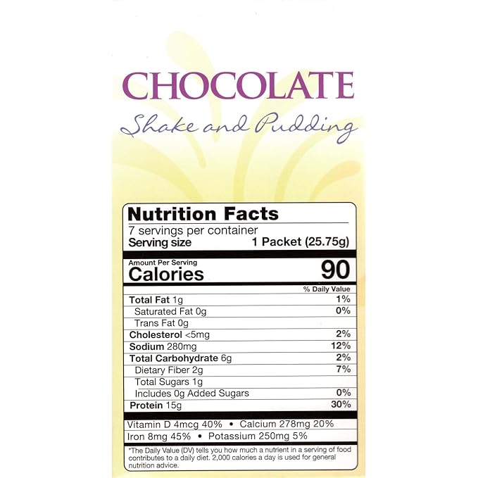 Healthywise Pudding or Shake, Low Calories, High Protein, 15g Caseinate Protein, Aspartame Free, Low Fat, 7 Servings Per Box (Chocolate)
