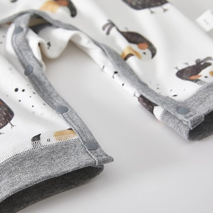 100% Organic Cotton Soft 0-6 Months 2-Piece Unisex Footless Newborn Baby Sleepers Pajamas Romper Boys Girls