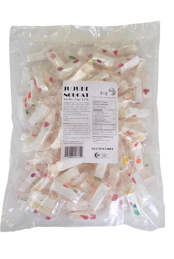 Golden Bonbon Italian Jujube Nougat Candy, Soft and Chewy With Fruity Jelly Beans Original Recipe (2.2 Lb, Original)