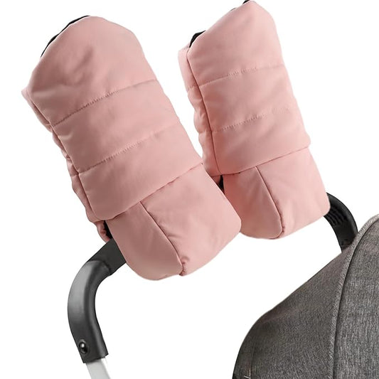 Zsedrut Stroller Gloves Universal Winter Anti-Freeze Stroller Mittens Water Repellent Hand Warmer Muff Fleece Lined,Winter Stroller Accessories (Pink)