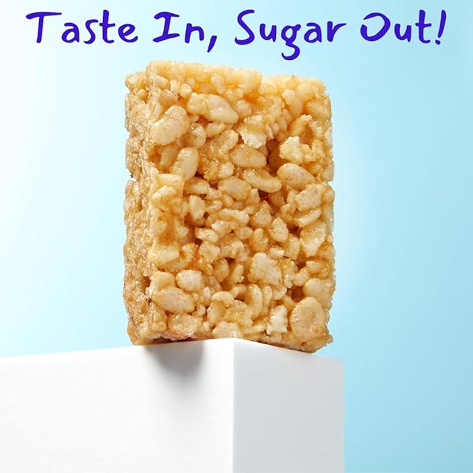 Skinny Crispy Original Vanilla Rice Treats – Low Sugar (4g), Vegan, Gluten-Free, Dairy-Free, Non-GMO, Top 9 Allergen-Free, Healthy Snack Bars, 10 Count