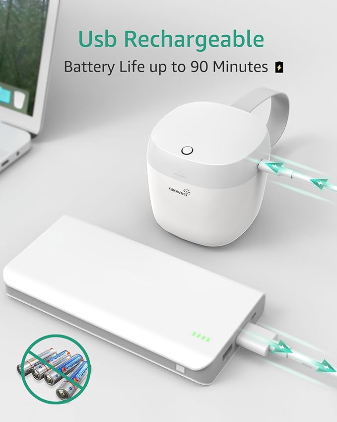 GROWNSY Pacifier Sanitizer Portable, UV Light Sanitizer on The Go, USB Charging Sanitizer Case, Mini Pacifier Sanitizer 99.99% Cleaned in 59 Seconds (White)