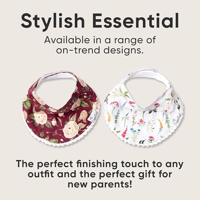 Copper Pearl Baby Bandana Drool Bibs for Drooling and Teething 2-Pack Fashion Bibs Gift Set for Girls “Scarlet