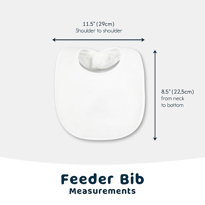 Tiny Twinkle 8 Pack Baby Food Bibs for Eating - Waterproof & Absorbent 6-12 Months Infant Bibs, OEKO-TEX Certified Drooling Bibs for Baby Led Weaning(White 8-Pack)