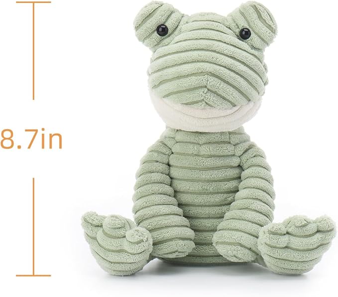 Apricot Lamb Toys Plush Corduroy Frog Stuffed Animal Soft Cuddly Perfect for Child (Corduroy Frog)