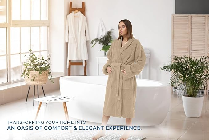 DAN RIVER Premium Cotton Terry Robes for Women and Men, Ultra Soft bathrobe with Adjustable Waist Belt and Pockets Pack of 1