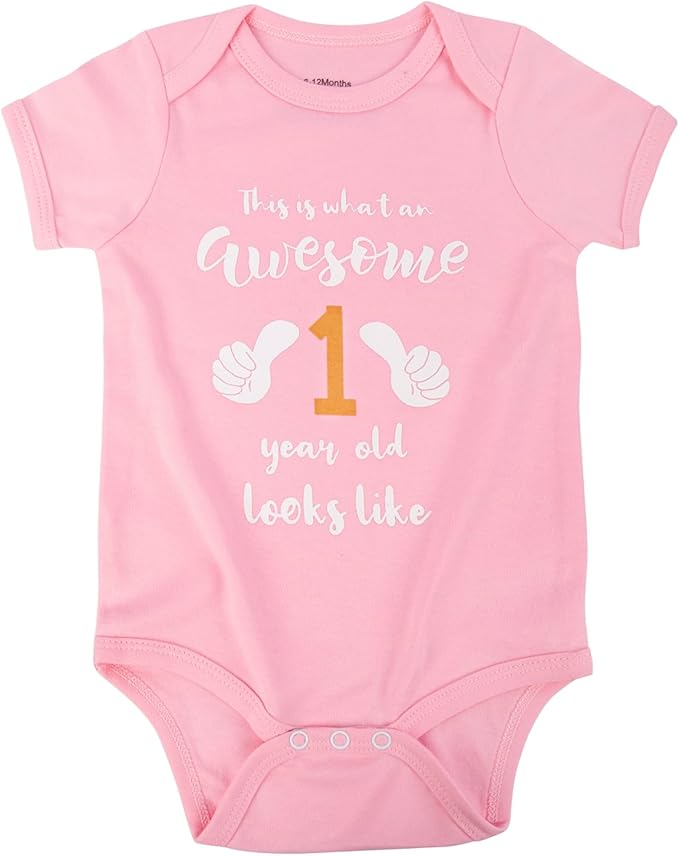 Cnins Funny Baby Bodysuit & Daddy Matching Cotton Outfit for Wild One 1st Birthday, Unisex Newborn Infant Clothes 0-24M