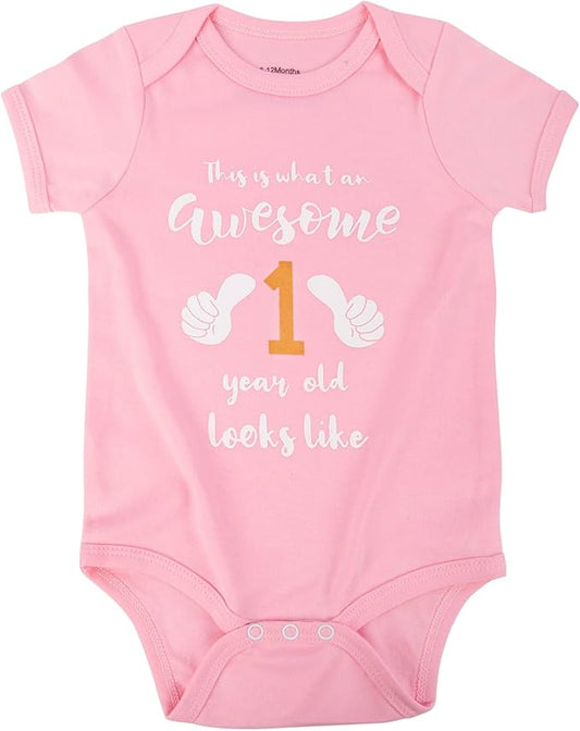Cnins Funny Baby Bodysuit & Daddy Matching Cotton Outfit for Wild One 1st Birthday, Unisex Newborn Infant Clothes 0-24M