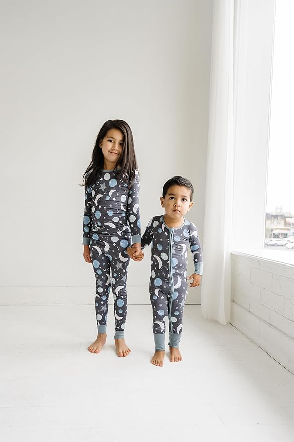 Little Sleepies Two-Piece Pajama Set for Boys & Girls, Soft Viscose from Bamboo Toddler Pajamas for Kids, Family Matching PJs