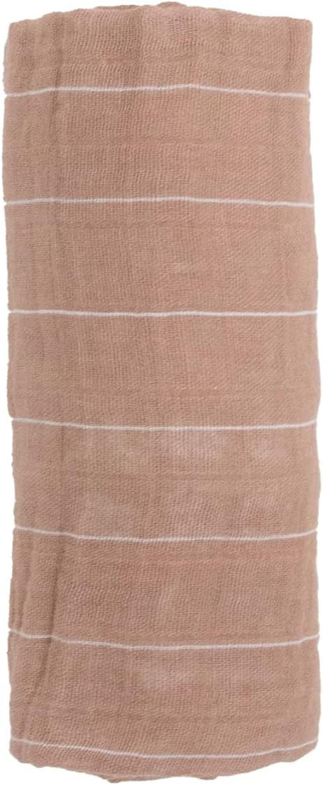 Little Unicorn Premium Cotton Swaddle Baby Blanket | Breathable Fabric | for swaddling, Play, Nursing & More (Mauve Stripe)