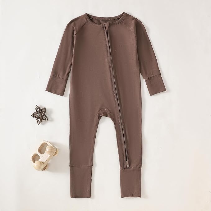 Chichoo Rayon from Bamboo Baby Pajamas Boy 2pack Baseball Football Infant 2 Way Zipper Pjs Romper Newborn Footless Sleeper