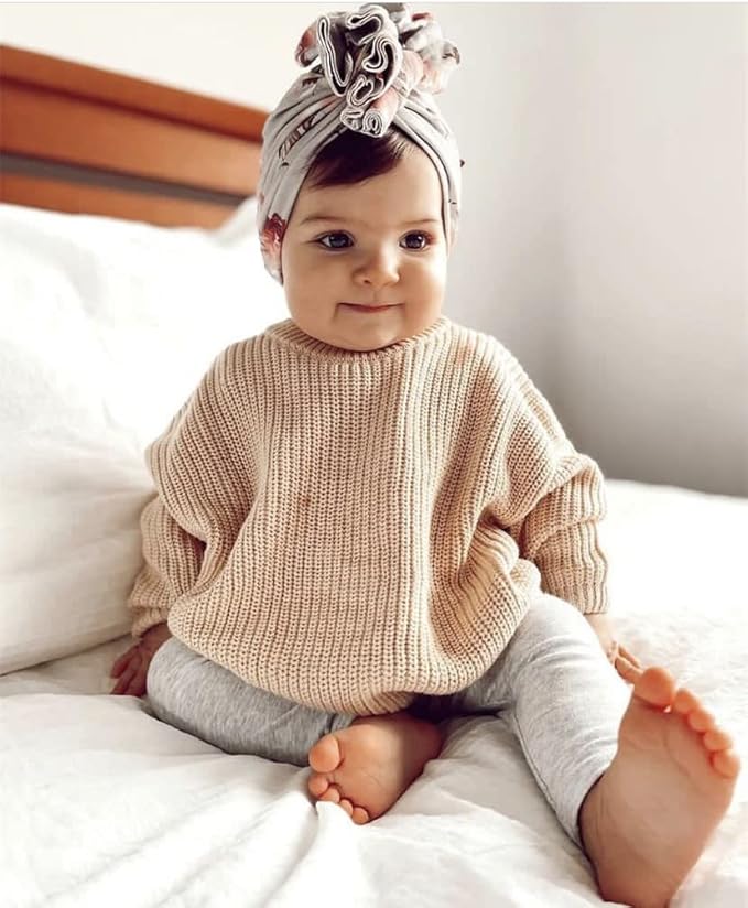 FYBITBO Baby Girl Boy Sweater Knit Oversized Pullover Sweatshirt Romper Onesie Warm Fall Winter Clothes Outfit Newborn