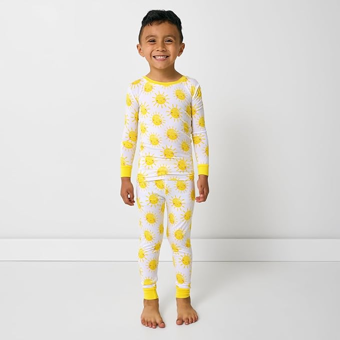 Little Sleepies Two-Piece Pajama Set for Boys & Girls, Soft Viscose from Bamboo Toddler Pajamas for Kids, Family Matching PJs