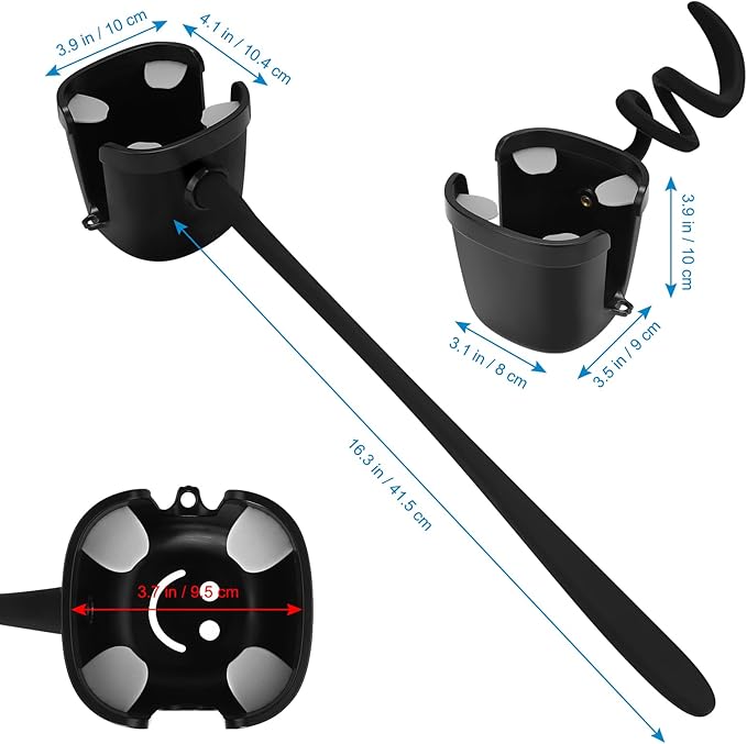 Accmor Stroller Cup Holder, Universal Cup Holder with Silicone Gooseneck Arm, Bike Cup Holder, 360° Rotatable Large Caliber Drinks Holder for Stroller, Bike, Wheelchair, Walker