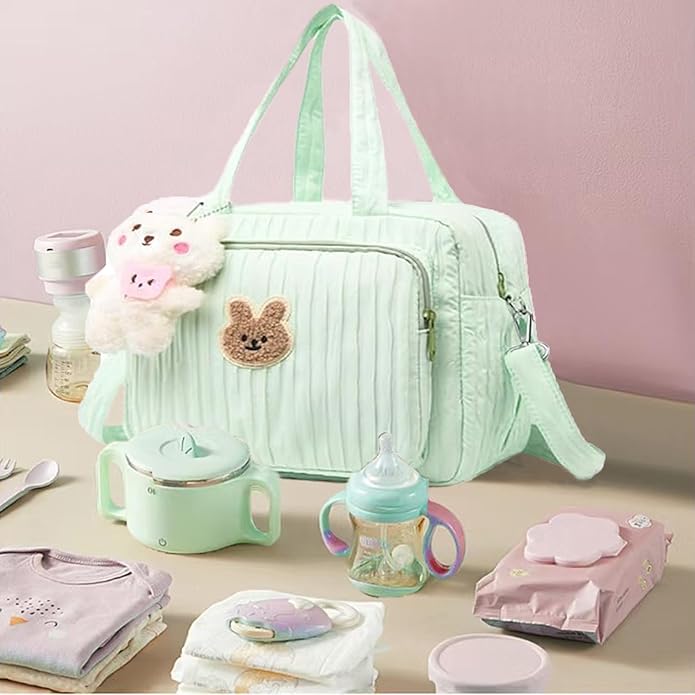 Baby Diaper Bag Tote, Cute Small Crossbody Nappy Mommy Bag, Lightweight Travel & Hospital Multifunction Storage Tote