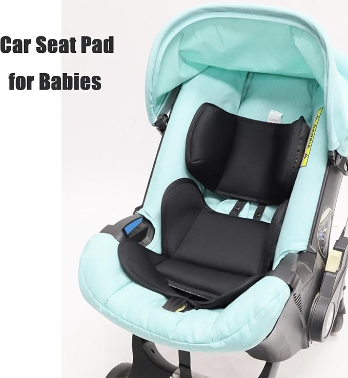 PandaEar Universal Stroller Pad, Breathable & Adjustable Car Seat Liner, Non-Slip Infant Pushchair Pad for Fits Strollers, Car Seat (Black)