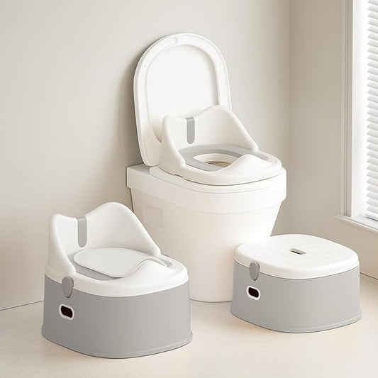 3-in-1 Toddler Potty Training Toilet for Boys and Girls with Soft Cushion Multi-use Baby Potty Chair for Toddlers 1-3 Training Potty Seat Toddler Toilet Baby Potty Training Seat with Step Stool