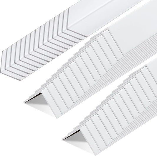 Sasylvia 40 Pcs Wall Corner Protector Guards, Vinyl 1-1/8 x 48 Inches Corner Trim Molding, Avoid Scratching Scuffs, Ease Install and Cleaning for Door Countertop Furniture Cabinet Protection, White