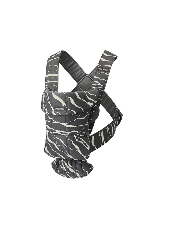 BabyBjörn Baby Carrier Mini, Anthracite/Landscape Print, Cotton | Newborn Carrier (7-25 lbs), Ergonomic, Easy-to-Use