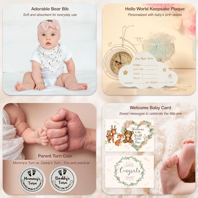 Breezy Valley New Parents Gifts for Couples, First Time New Mom and Dad Gifts Mugs Est 2025, Gender Reveal Baby Shower Gifts Basket, Pregnancy Gifts for Expecting Parents to be, Newborn Baby Gift Set