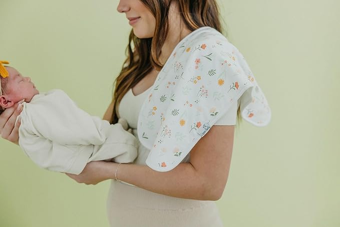 Copper Pearl Premium Baby Burp Cloths - 3-Pack Large Cotton Burp Cloths, Extra Soft Spit Up Rags with 3 Absorbent Layers, Perfect for Baby Girl Gifts (21" x 10" Size, Goosie Set)