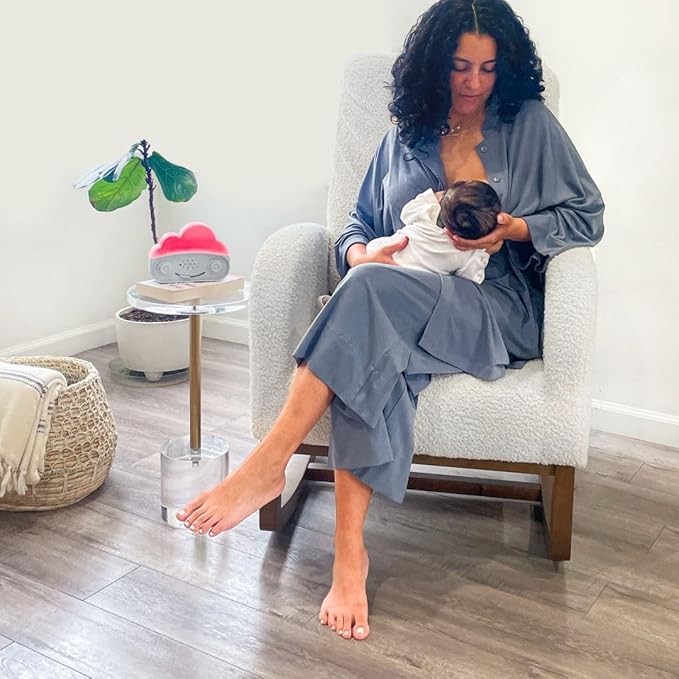 Happiest Baby SNOObie Smart White Noise Machine - Portable Baby Sound Machine with Night Light - 12 Soothing Sounds for Sleep Training, Grey