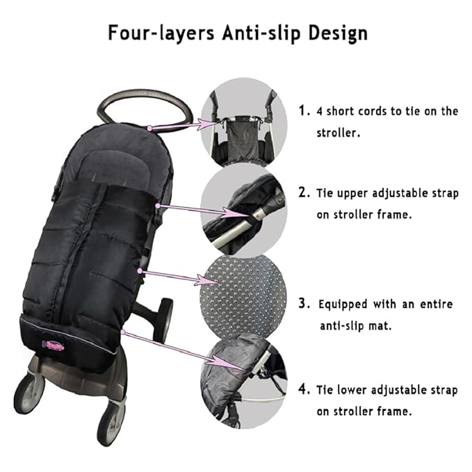 Sunday Anti-kick Stroller Blanket, Universal Footmuff Cosy Toes Buggy Pushchair Sleeping Bag - Waterproof, Anti-Slip, Extendable, Multifunction Winter Cover