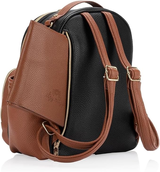 Itzy Ritzy Unisex Baby Mini Plus Diaper Bag, Coffee & Cream