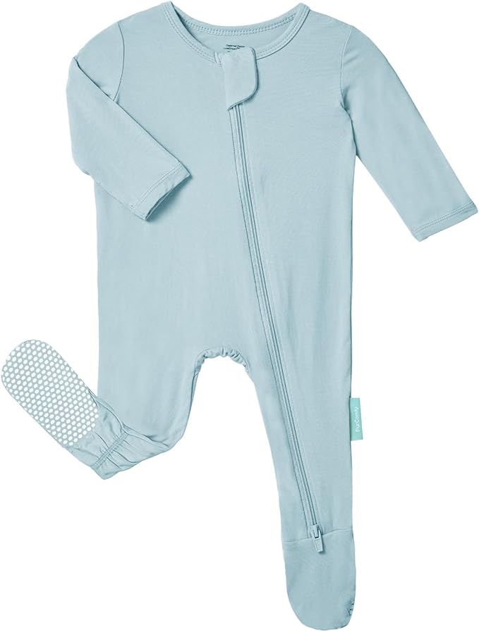 PurComfy Baby Zipper Footie Pajamas, Supersoft Bamboo Rayon Baby Footed Pjs Boy Girl 0-3-6-9-18-24 Month Coverall Sleepers