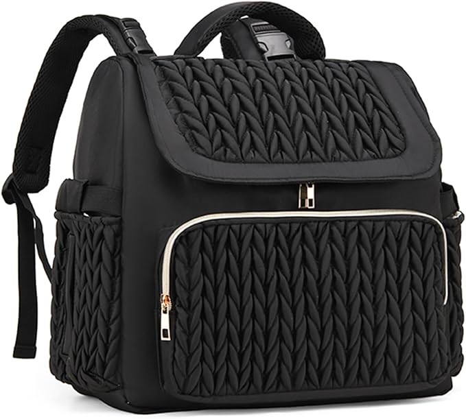 Diaper Bag Backpack, Baby Bag with Changing Pad, Travel Waterproof Diaper Bag Tote, Newborn Essentials Must Haves, Luxury baby shower gifts for boys & Girls, Black