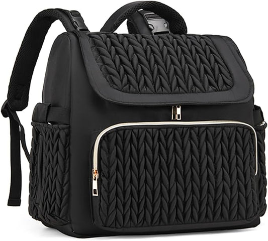 Diaper Bag Backpack, Baby Bag with Changing Pad, Travel Waterproof Diaper Bag Tote, Newborn Essentials Must Haves, Luxury baby shower gifts for boys & Girls, Black