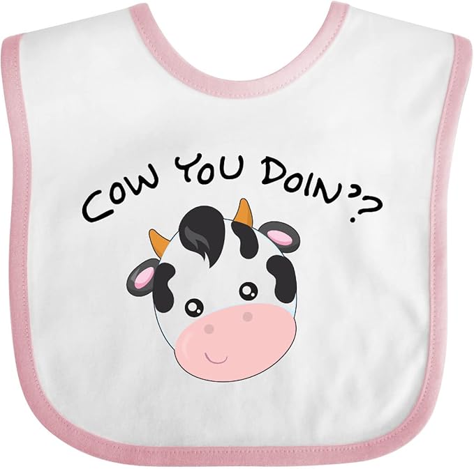 inktastic Cow You Doin' Cute Cow Baby Bib