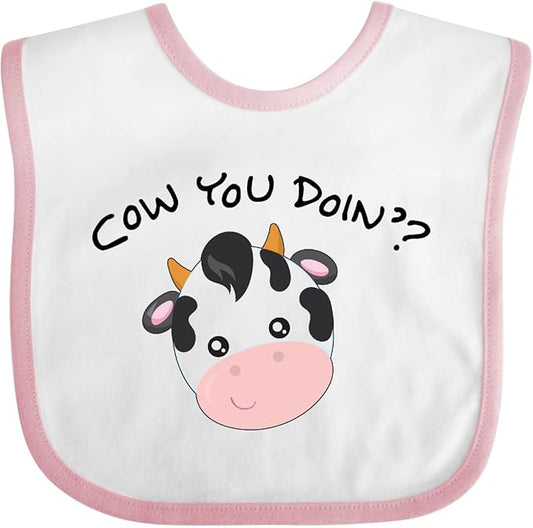 inktastic Cow You Doin' Cute Cow Baby Bib