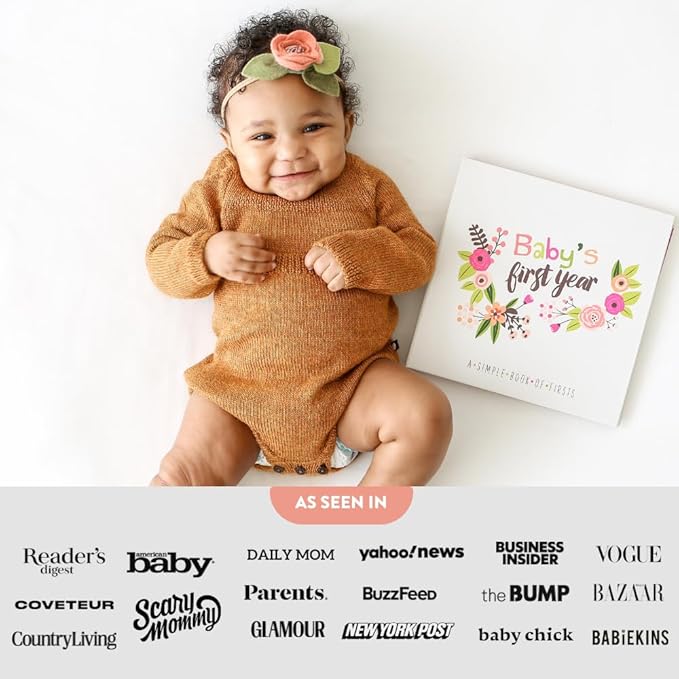 Lucy Darling Little Artist Baby Memory Book – First 5 Years Journal & Photo Album for Baby Girl, Unique Keepsake, Milestone Book, Memory Book for New Parents