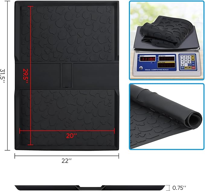 All Weather Mat for Wrangler Deluxe 4 Seater Stroller Wagon,Myvikcar Insert Floor Protect Pad 31.5x22 Inch(Black)