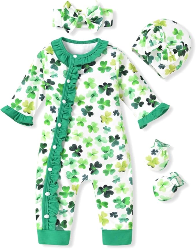 Aalizzwell Baby Girls Romper Outfit Fall Winter Clothes with Accessories