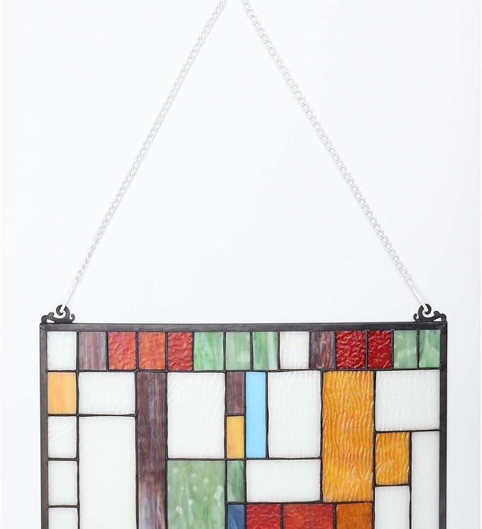 Bieye Metal Chain with Safety Hooks for Tiffany Style Stained Glass Window Panel Hangings, 30 inches Long White Plating, Chain005