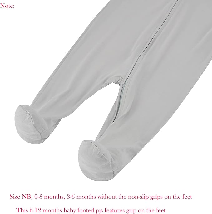 Aablexema Baby Footie Pajamas Zipper - Rayon from Bamboo Infant Footed Pjs with Mittens Sleepwear Jammies