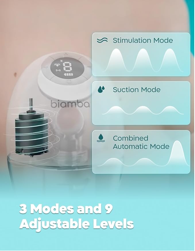 Pump Pro Portable Breast Pump Hands Free - 180mL Capacity Wearable Breastfeeding Pumps with App Control, Electric Hands Free Breast Pumps with 3 Modes, 9 Suction Levels, Slim Design, Double
