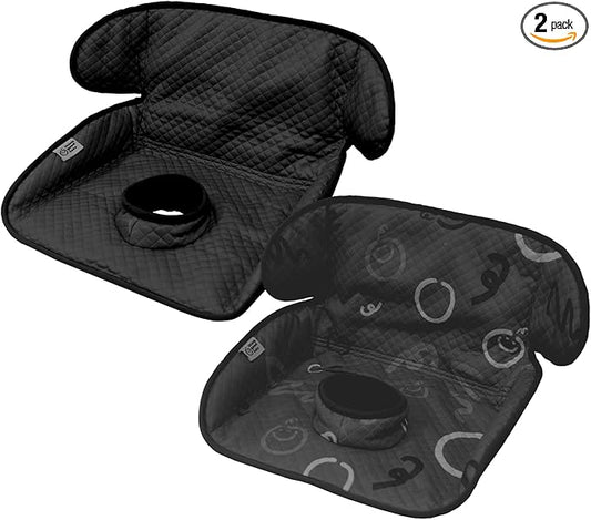 Black Piddle Pad 2-Pack – Waterproof Car Seat & Stroller Protector for Potty Training Toddlers & Babies, Machine Washable, Anti-Slip Backing, Universal Fit