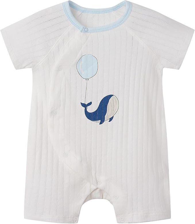 Organic Cotton Baby Summer Romper Newborn Baby Boy Girl Clothes Short Sleeve Unisex Outfits