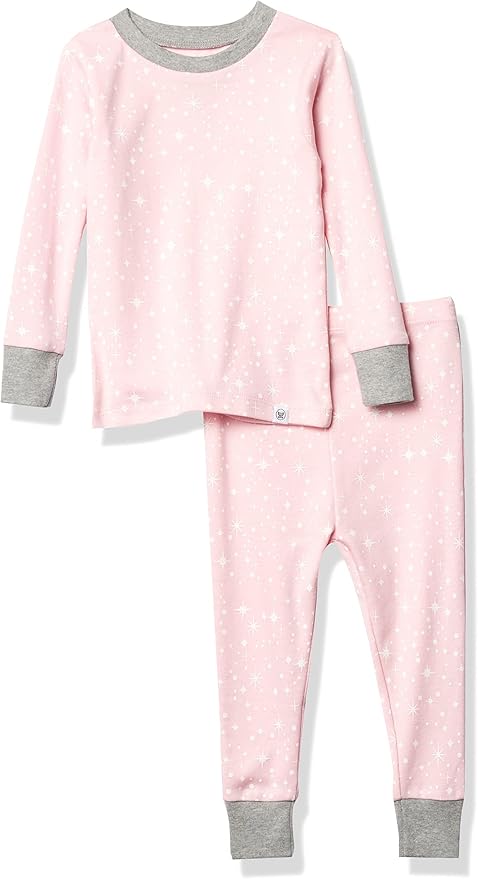 HonestBaby baby-girls 2-piece Pajamas Sleepwear Pjs 100% Organic Cotton for Baby, Toddler, Kids, Girl