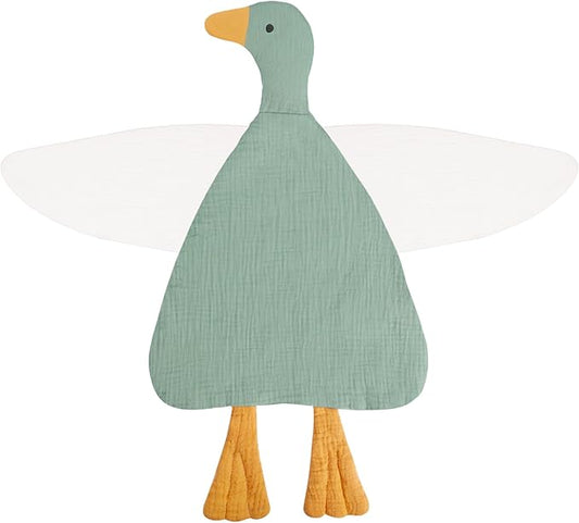Baby Toys Lovey Blanket Soft Duck Toys for Newborn Essentials 0-6 Months, Sensory Stuffed Animal Security Blanket for Boys and Girls (Duck-Sage)