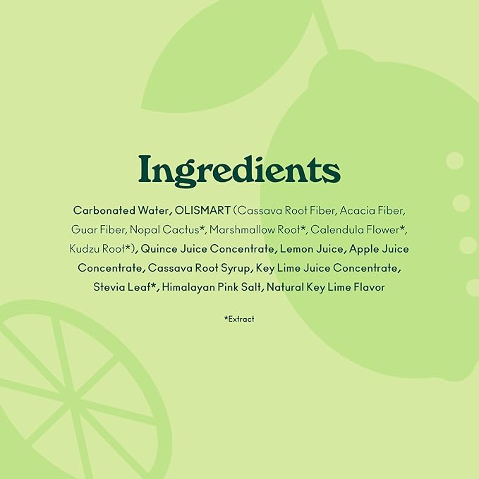 OLIPOP Prebiotic Soda Pop, Lemon Lime, Pantry Pack Packed with Prebiotics, Fiber, and Botanicals, Gluten Free, Vegan, GMO Free, 12oz (12-Cans)